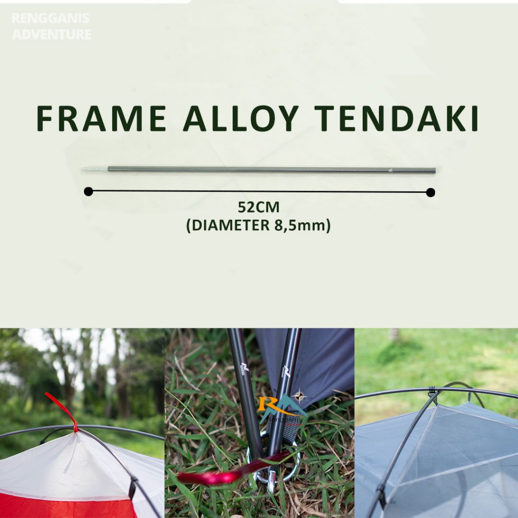 Frame Tenda Alumunium Alloy TENDAKI Perbatang Frame Tenda Camping Tiang Outdoor Kemah