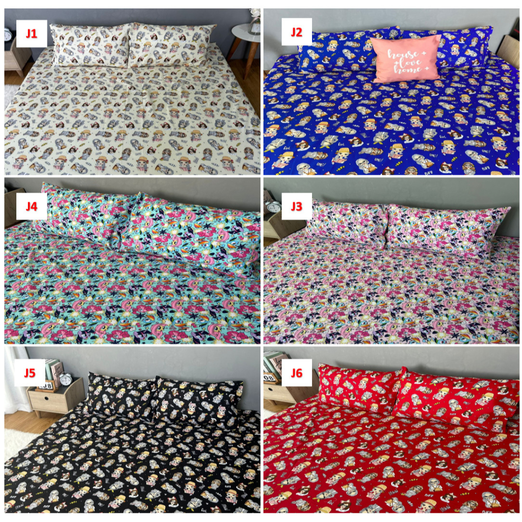 SPREI KATUN MICRO Kualitas No 1 Shopee Motif ANAK &amp; DEWASA ukuran 180x200