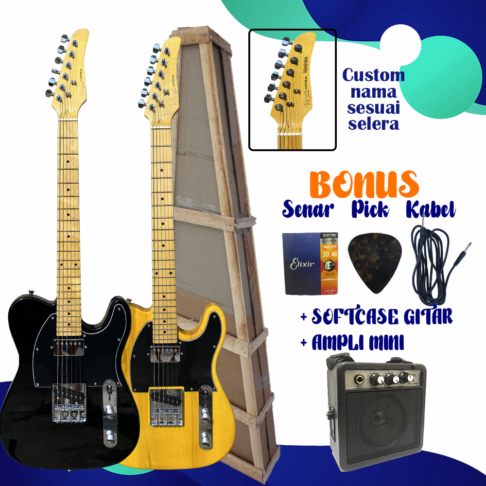 Gitar Elektrik ORIGINAL KOWE Clever Model Tele Bergaransi FREE PACKING KAYU