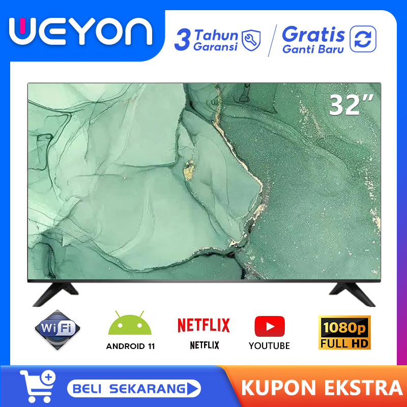 Weyon 32 Inch Andriod Smart TV Full HD TV LED Murah Youtube-Netflix-Wifi-USB