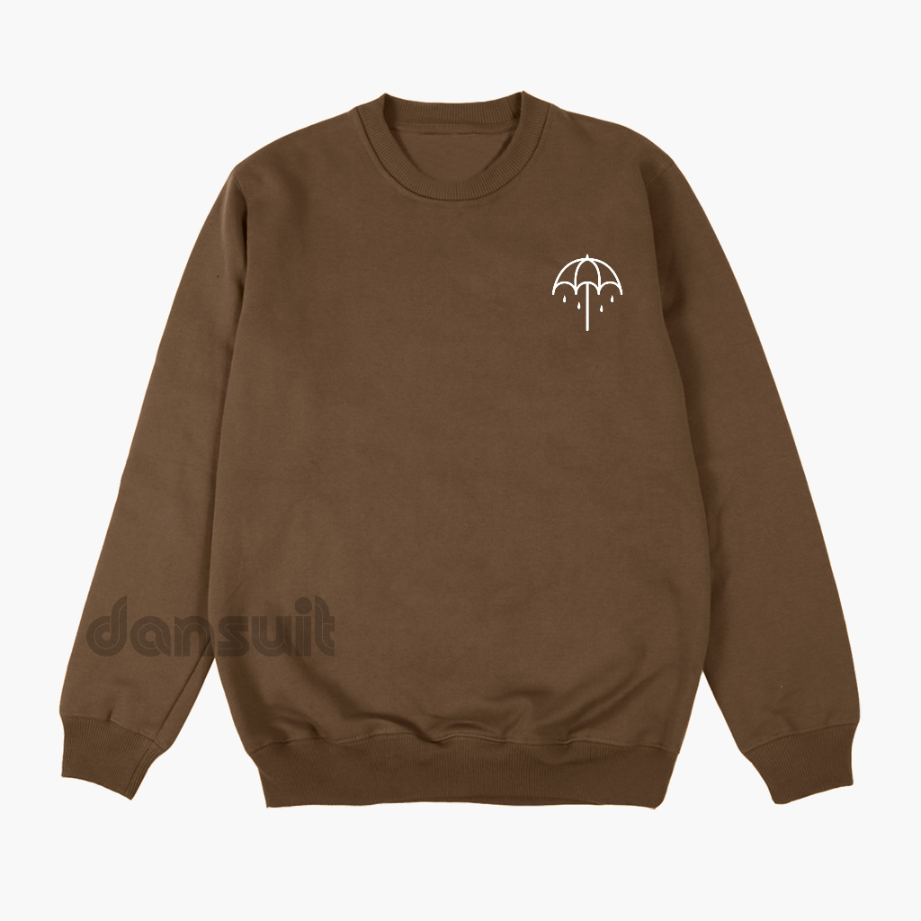 Sweater Crewneck Pria/Wanita Size M - XXXL Crewneck Bring Me The Horizon BMTH Logo Payung Bahan Tebal Premium