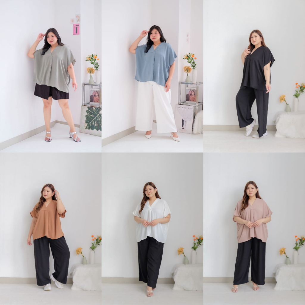 BIGWELL MILEA BLOUSE - ATASAN WANITA BIGSIZE - BLOUSE JUMBO WANITA