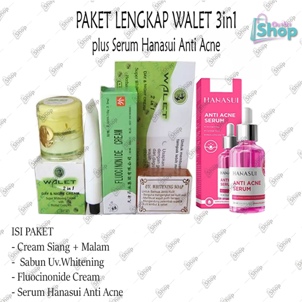 Paket Lengkap Walet 4in1 - Cream Walet Susun Day & Night + Sabun Walet  Dhilisa + Salep Anti Iritasi