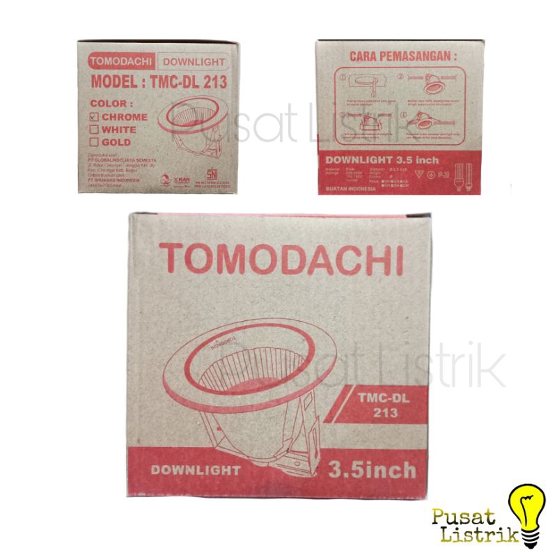 Downlight 3,5&quot; Inch Chrome Tomodachi Rumah Lampu 3.5in TMC-DL213 Bagus