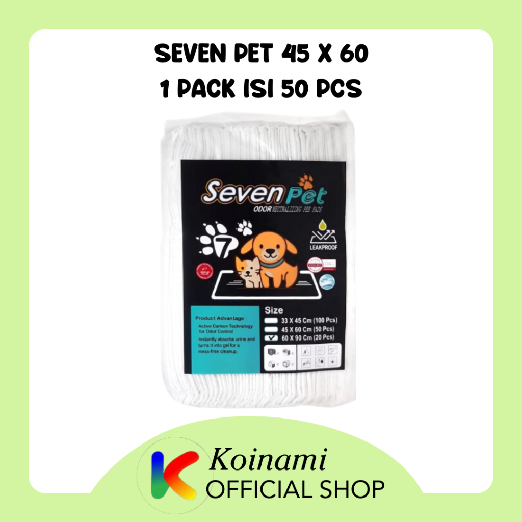 Seven pet 45 x 60  1 Pack Isi 50pcs /underpad kucing anjing / Underpad