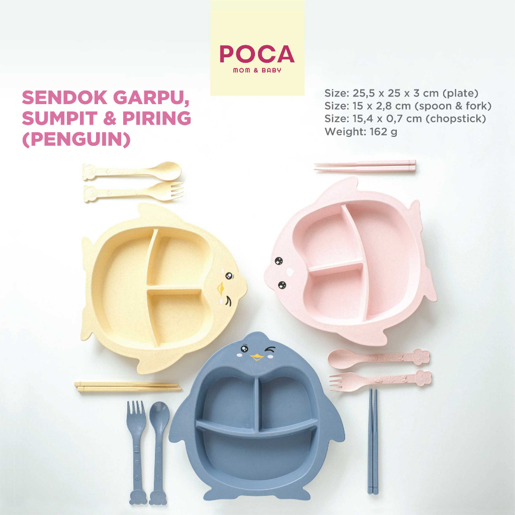 Set Peralatan Perlengkapan Tempat Makan Bayi Sekat Piring Makan Anak Balita Sendok Garpu Sumpit Moti