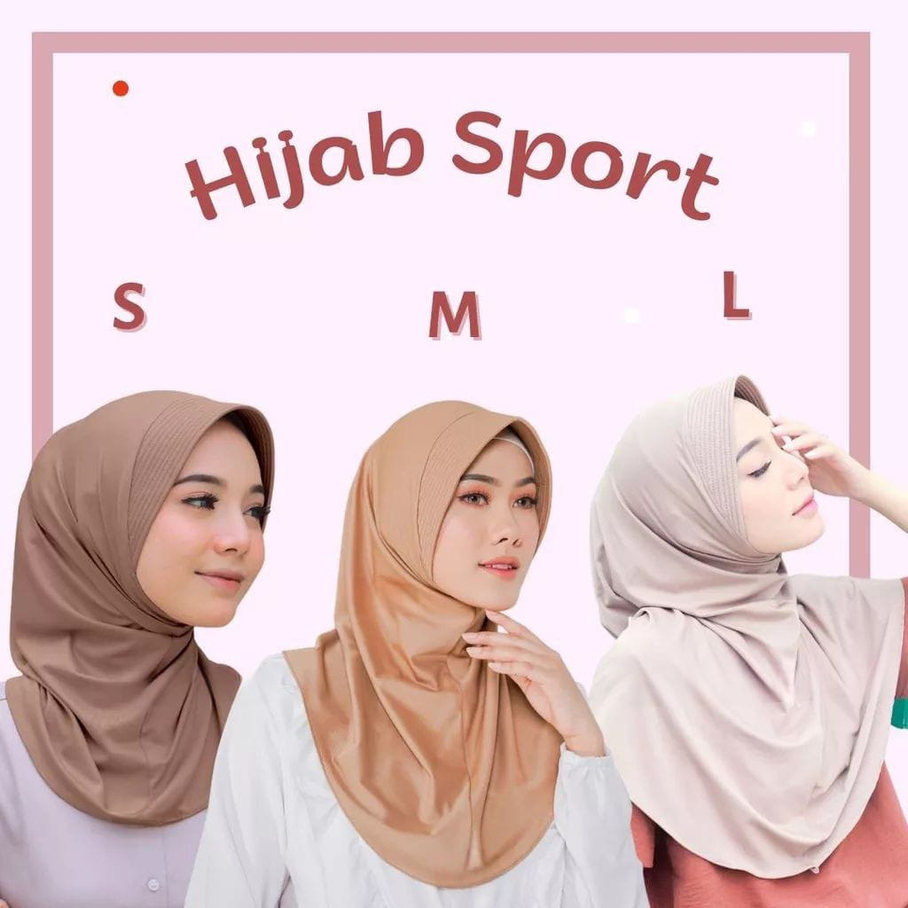 Jilbab Bergo Sport size S,M,L Jersey premium