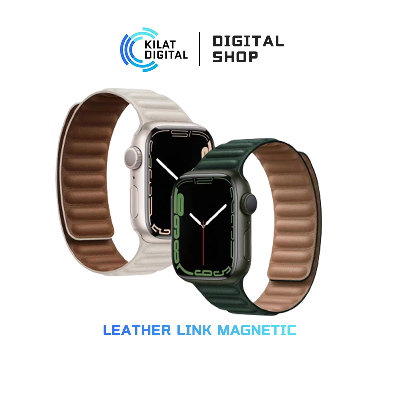 Leather Link Magnetic Loop Strap iWatch Series 1 2 3 4 5 6 SE 7 for IWO HW Smartwatch T55 T500 Strap apple watch Series 2 38mm/40mm