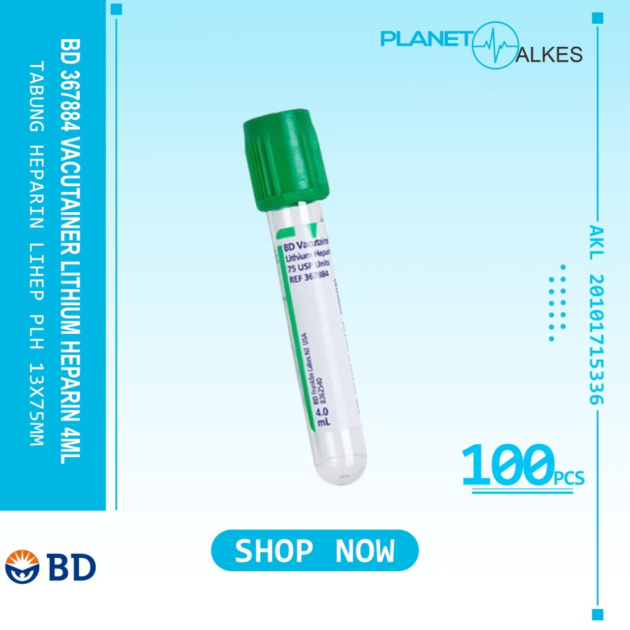367884 BD VACUTAINER Tabung Lithium 4ml 13x75 / Tube LIHEP PLH ED. 10/2025