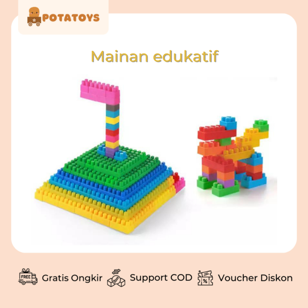 [ Potatoys ] Mainan Smart Block / Mainan Kretivitas Anak DIY Building Blocks Isi 45pcs