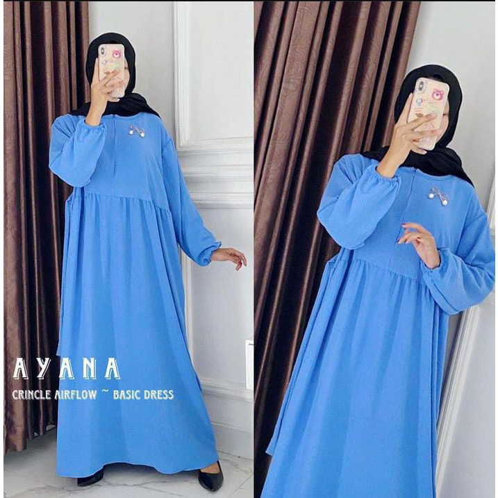 Ayana Dress Simple Crincle Airflow Premium LD 110cm