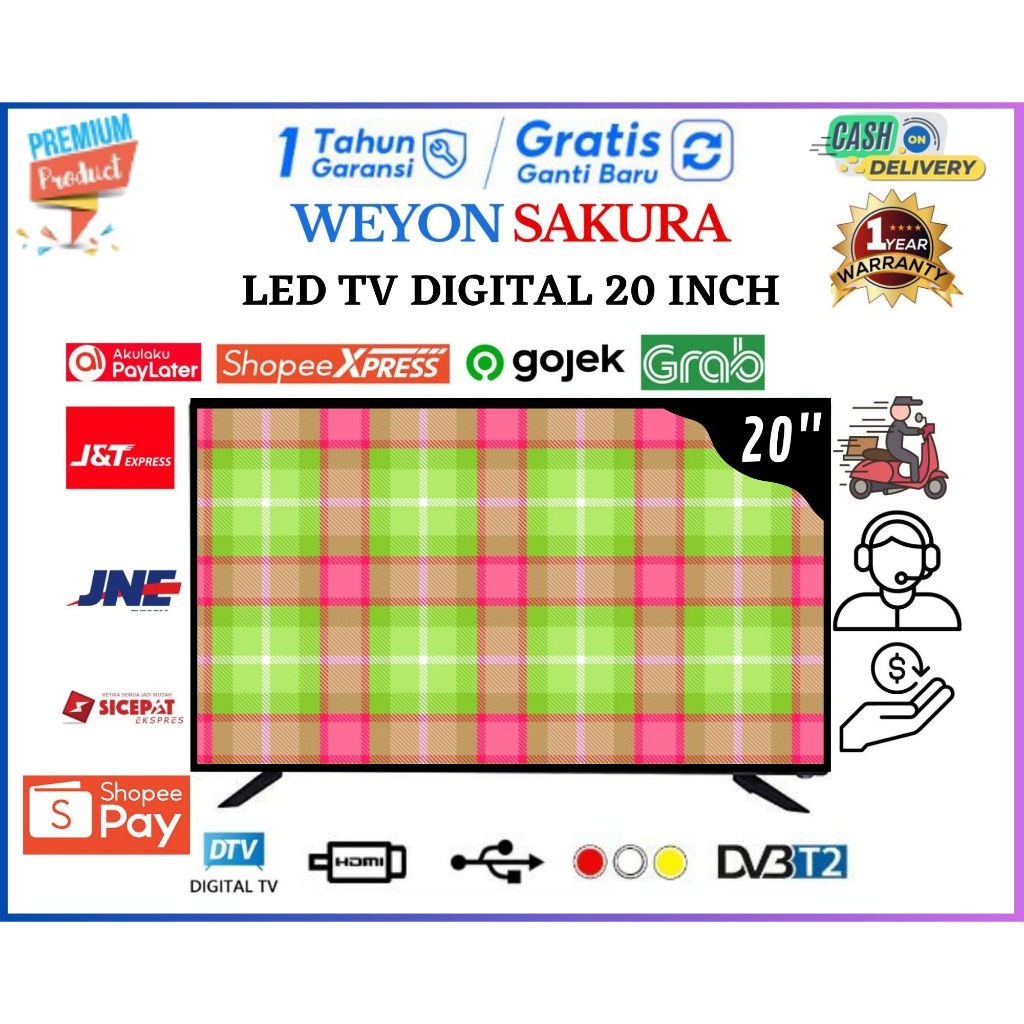 Promo Weyon TV LED 20inch Digital Full Layar HD Garansi 1 Tahun MONITOR/CCTV/TV LED