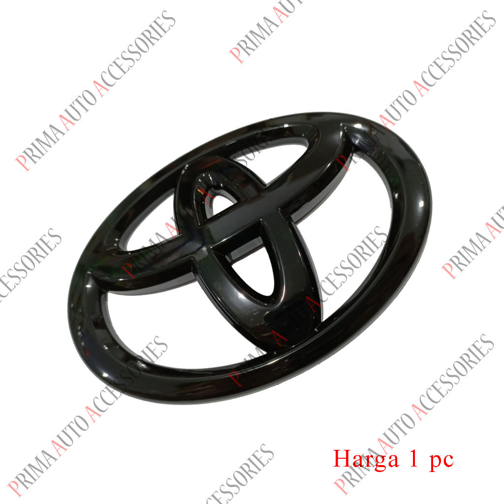 Emblem Mobil Logo TOYOTA Hitam Glossy 13 cm