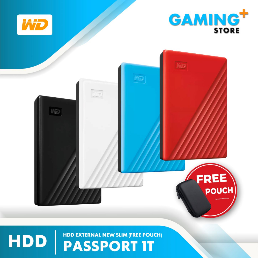 Hardisk Eksternal WD My Passport 1TB / 2TB / 4TB / 5TB / 6TB Slim HDD External My Passport 1-TB 2-TB
