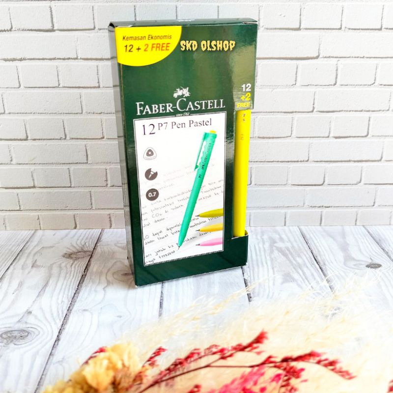 

Pena Ballpoint Bulpen K7 Pen FaberCastell 12+2 Free ( 1 Pack)