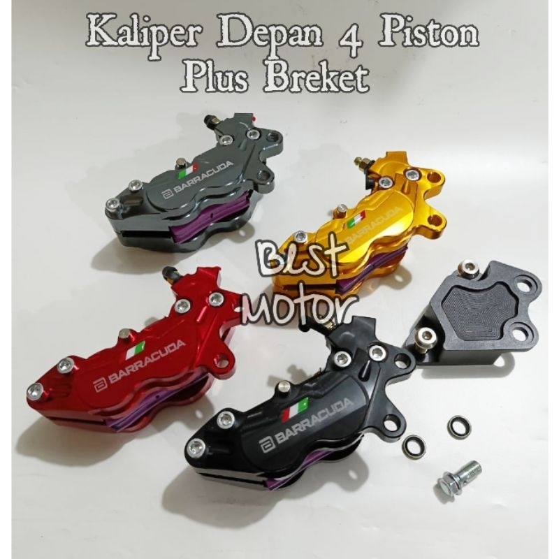 Kaliper Depan 4 Piston Barracuda Original Yamaha Nmax 155 Old Plus Breket pnp