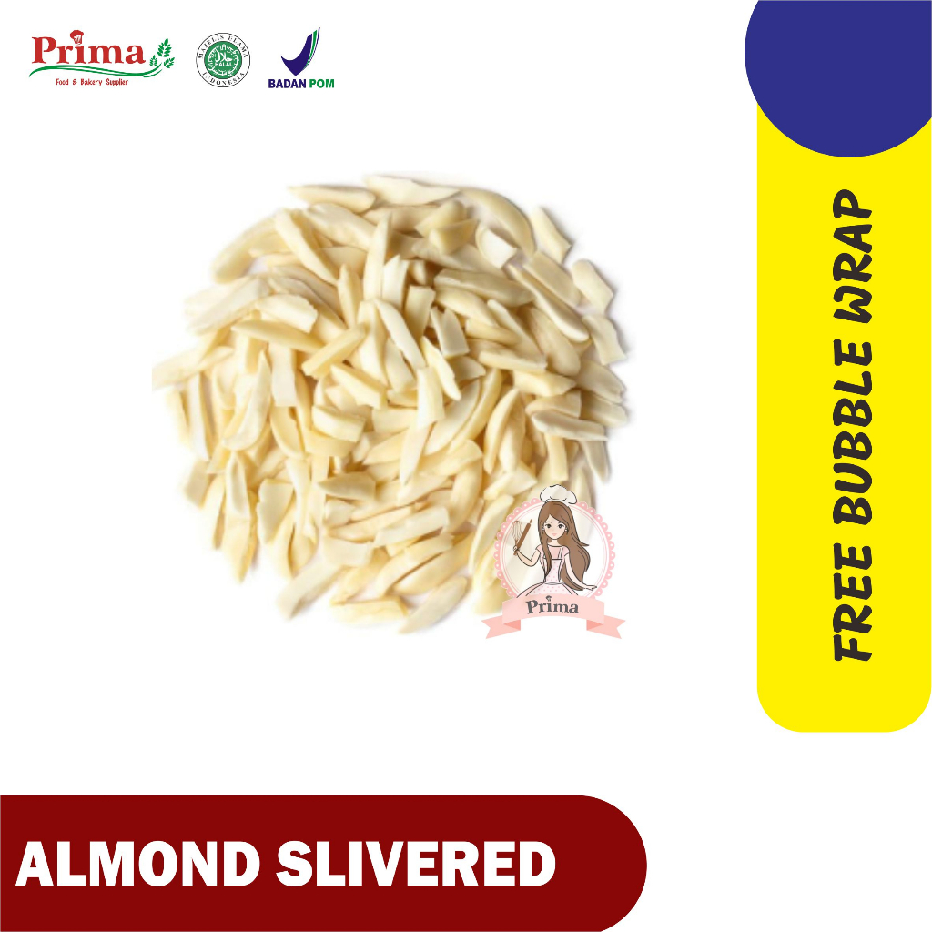 

Almond belah - Almonesia slivered blanched (kemasan repack)