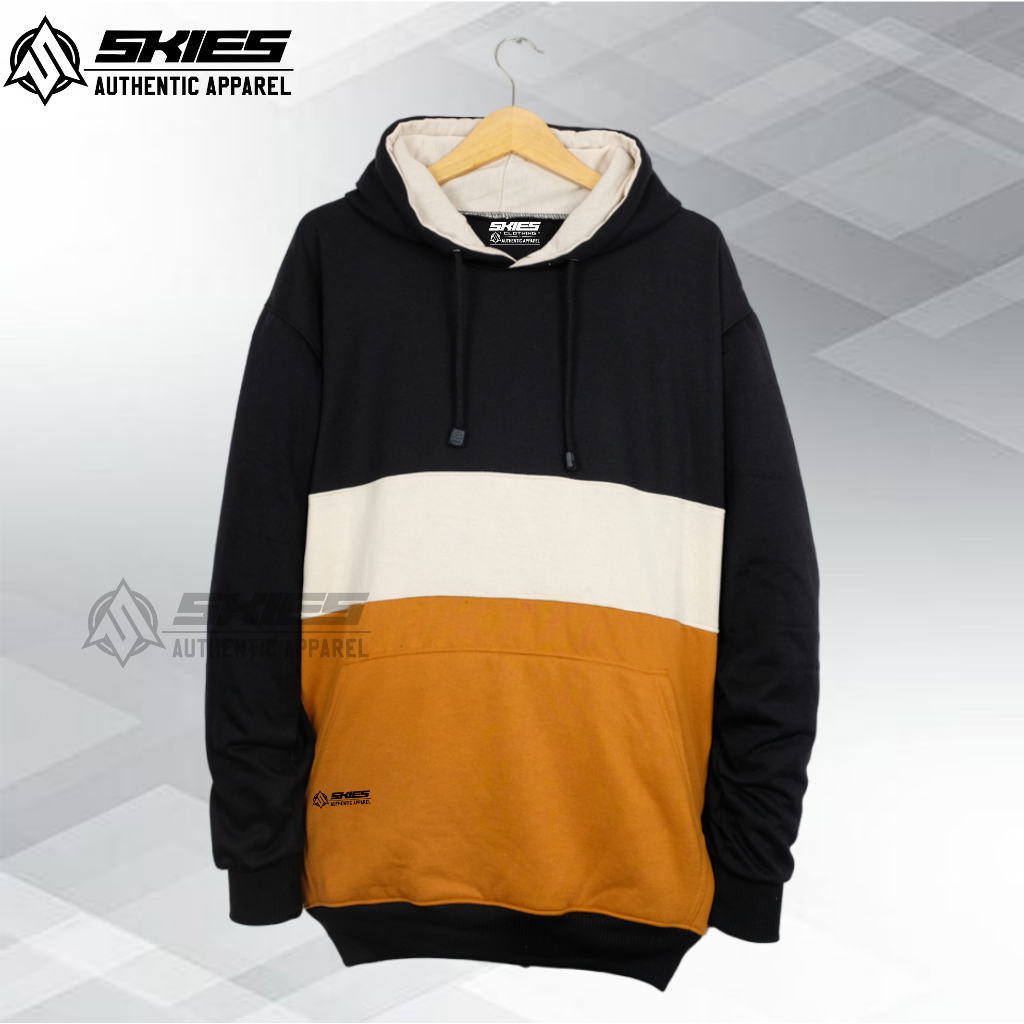 Sweater Hoodie Pria Kombinasi Warna Bahan Katun fleece Lokal Brand Bandung Hudie Pria Premium Skies.Clothing