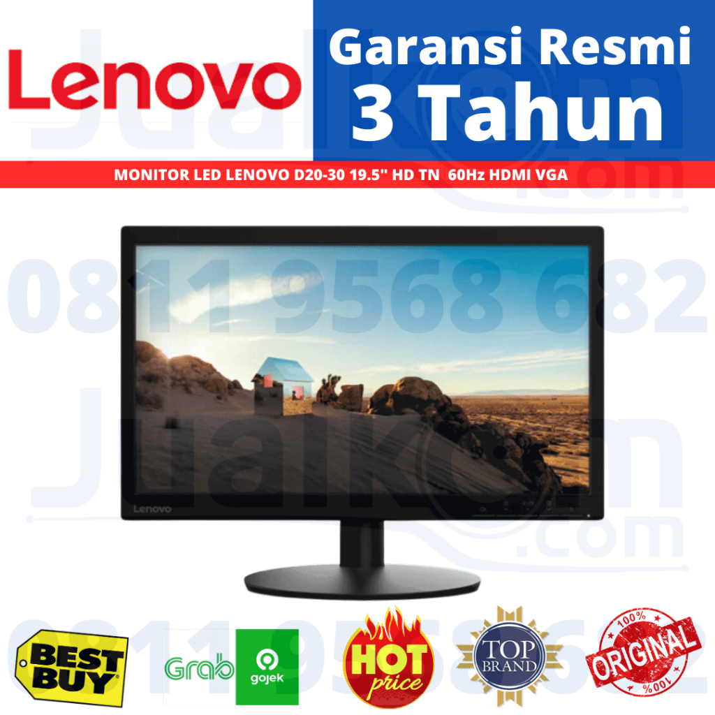 MONITOR LED LENOVO D20 30 19.5&quot; HD 60Hz HDMI VGA