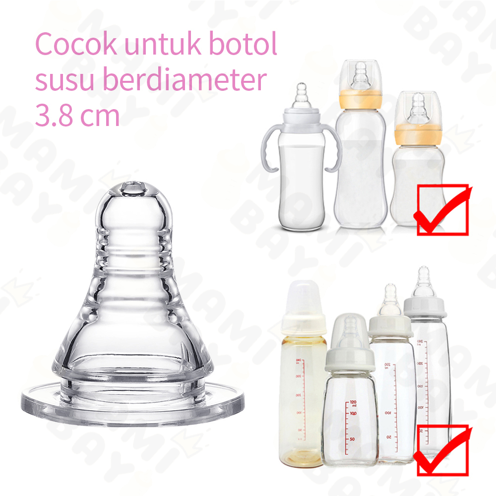 Mamibayi Dot bayi BPA free dot Silikon pengganti slim neck nipple dot