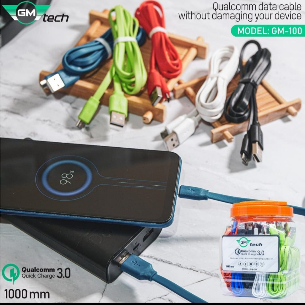 KABEL DATA TOPLES GM-TECH GM-100 QUALCOM 3.0 MICRO USB 50 PCS - PERTOPLESS