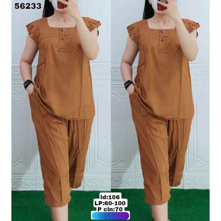 Baju Wanita Stelan Bahan Crinkle 56322