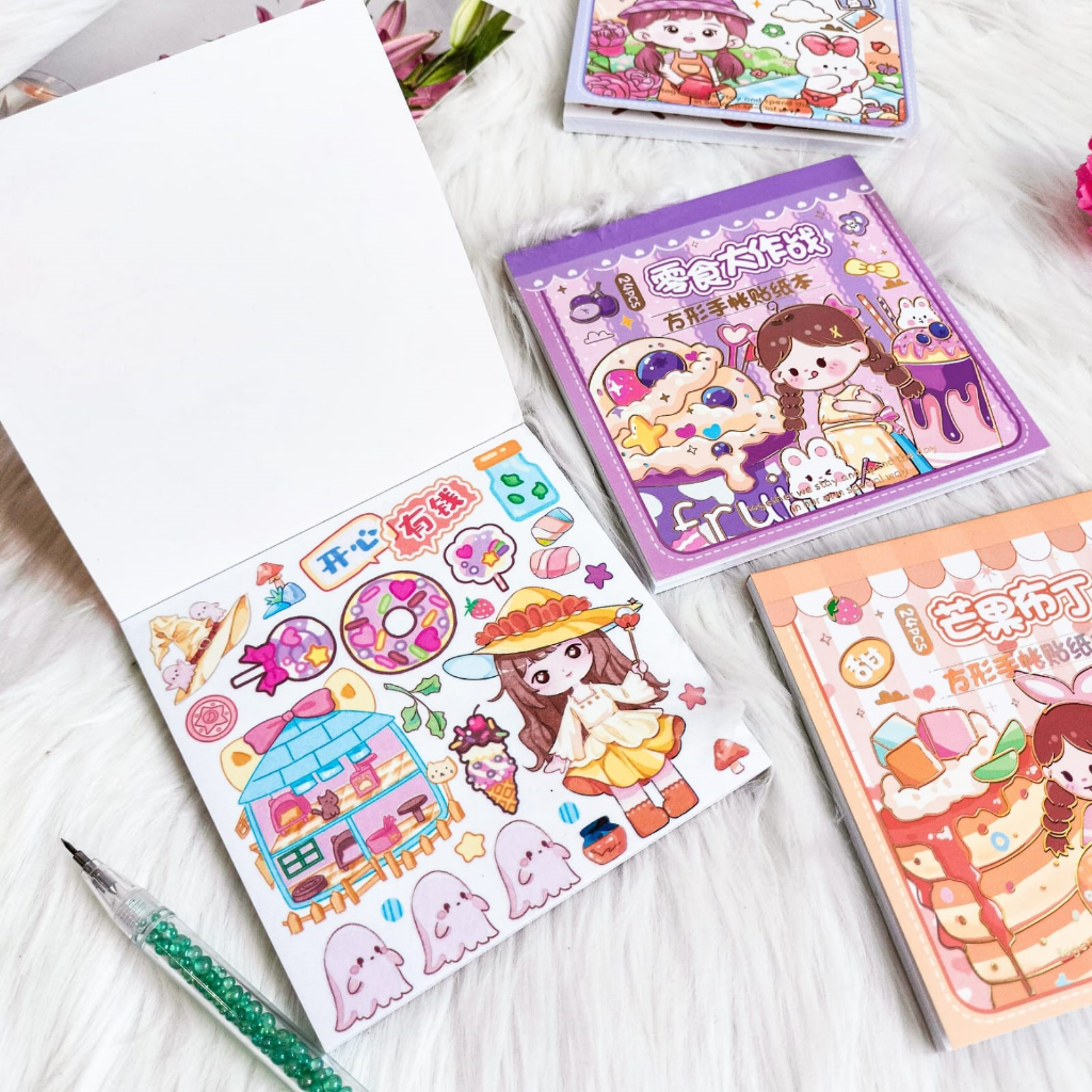 &quot;Sticker Book YD-FXTZ UK 9,5 X 9,5 cm karakter imut MURAH Set Daily Manual Cute Pattern Decorative  Tape Sticker Gift Box&quot;