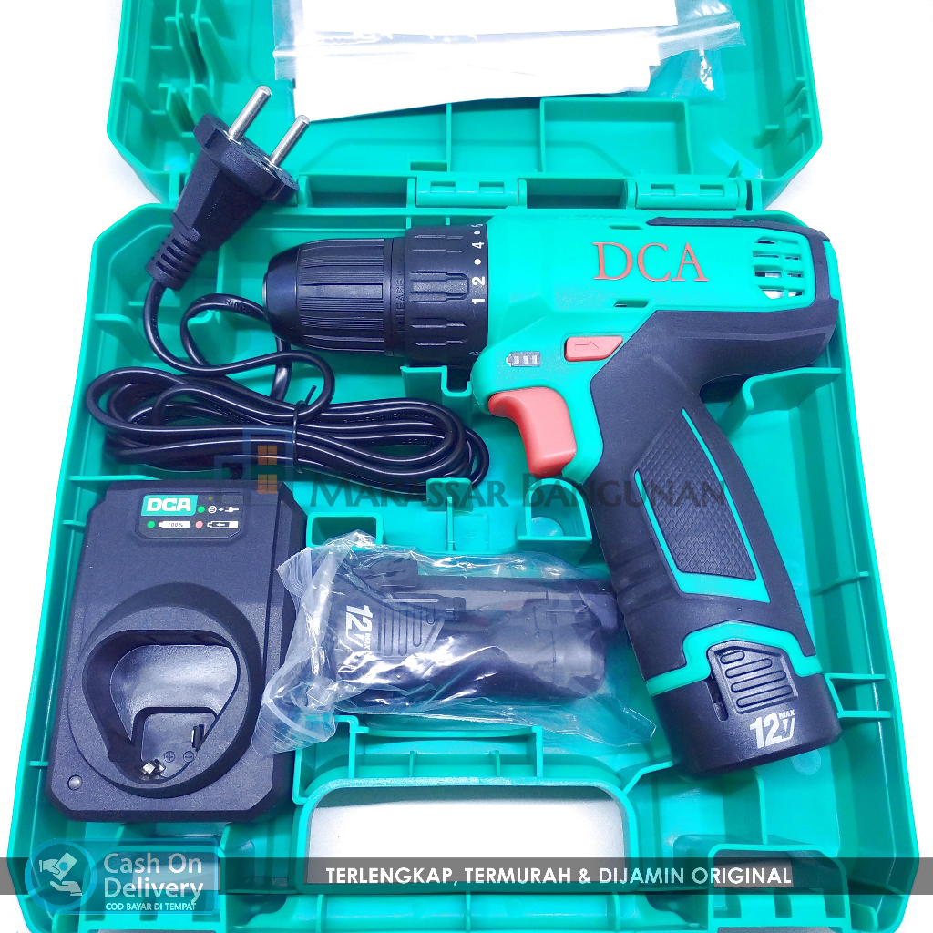 DCA ADJZ1202E Cordless drill driver mesin bor baterai 12V
