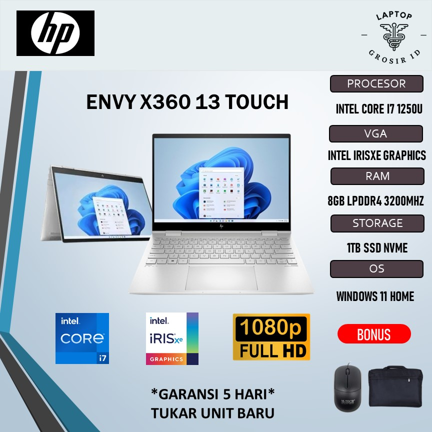 Laptop HP ENVY X360 13 TOUCH I7 1250 8GB 1TBSSD W11 13.3FHD IPS