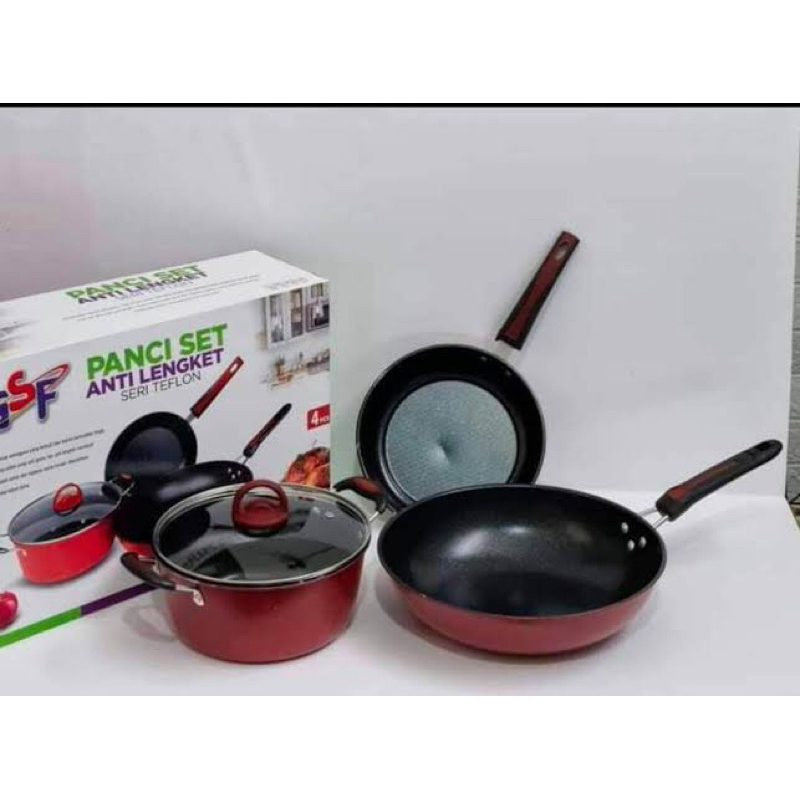 PANCI SET GSF 4PCS TEFLON SERIES / PANCI SET ANTI LENGKET GSF 2429 / GSF G-2429