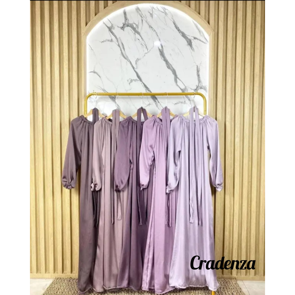 Gamis Syar'i Terbaru Cradenza Baju muslim wanita Dress Kekinian Warna Army Sandypink Aqua Burgundy