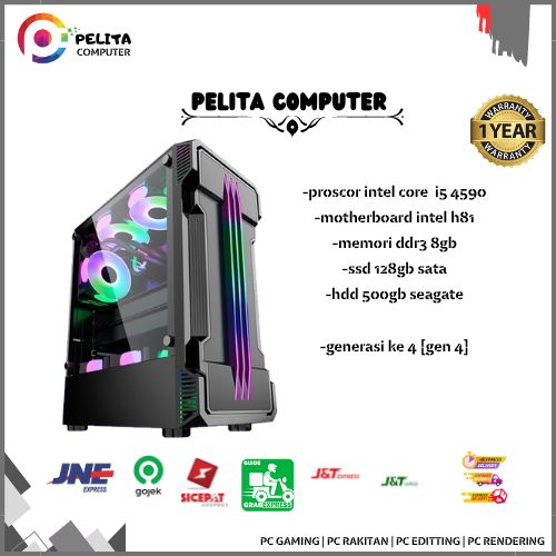 Pc core i5 4590 ddr3 8gb hdd 500gb Ssd 256gb gen 4 cpu rakitan komputer murah intel