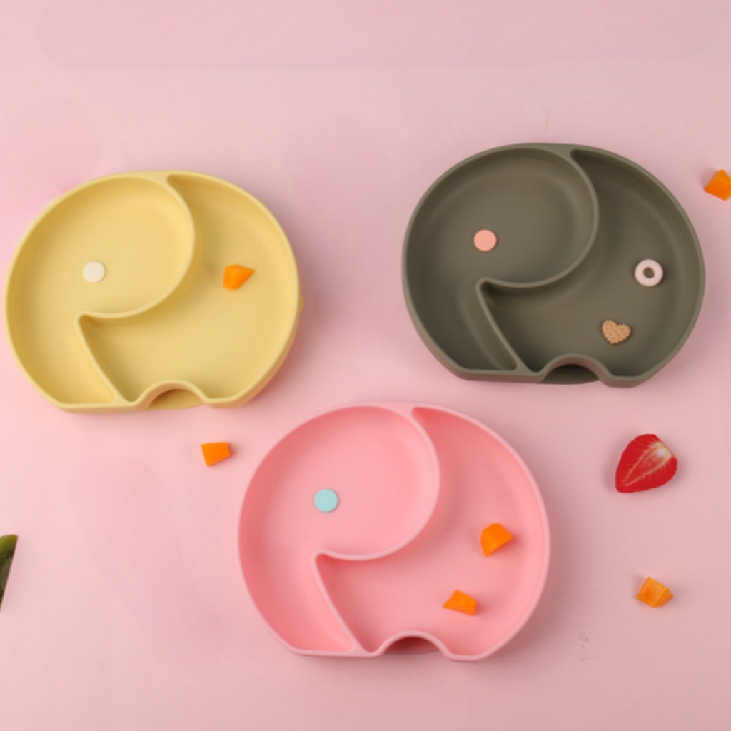 T24 - Keola Premium Silicone Suction  Elephant Plate | Piring Tempat Makan Anak Bayi Silicone Food Grade | Mpasi Anak