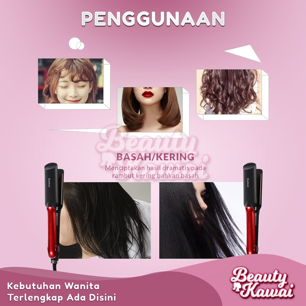Catokan Mini 2 in 1 20W 180C Pelurus Rambut dan Keriting Portable