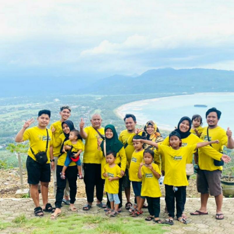 Kaos seragam keluarga komunitas warna lemon pendek