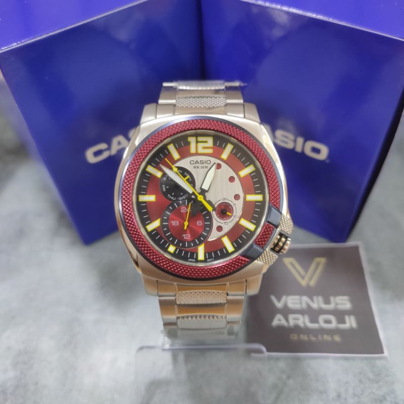 Jam Casio CS MTP 1316D 4AV MTP-1316-4AV Pria Rantai Silver Bulat