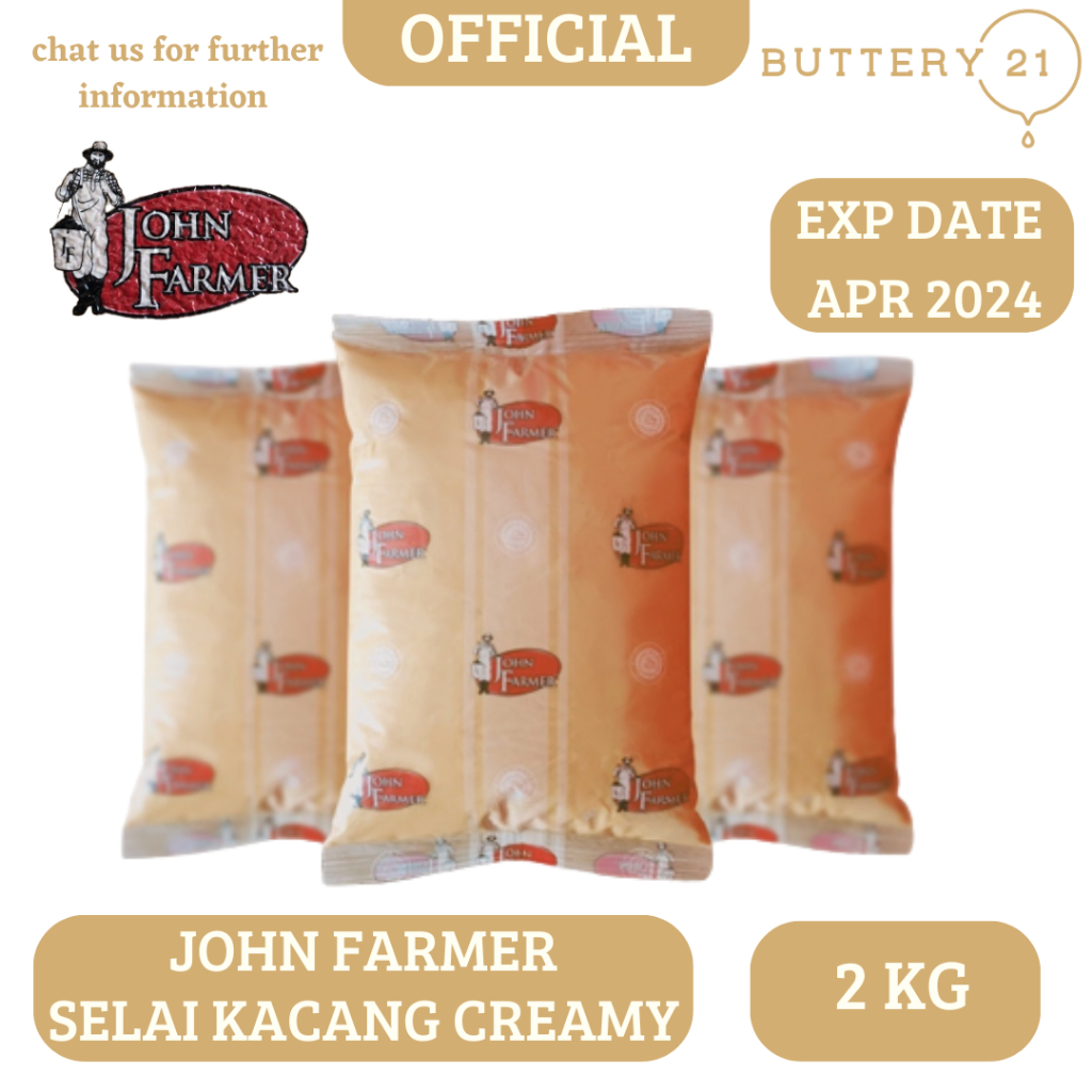 

JOHN FARMER PEANUT BUTTER CREAMY 2 KG / SELAI KACANG HALUS