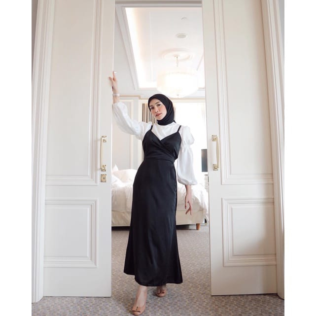 [ NABILLA ] LONG DRESS SATIN KIMONO TERBARU // DRESS SATIN KEKINIAN // ATASAN WANITA // BAJU CASUAL 