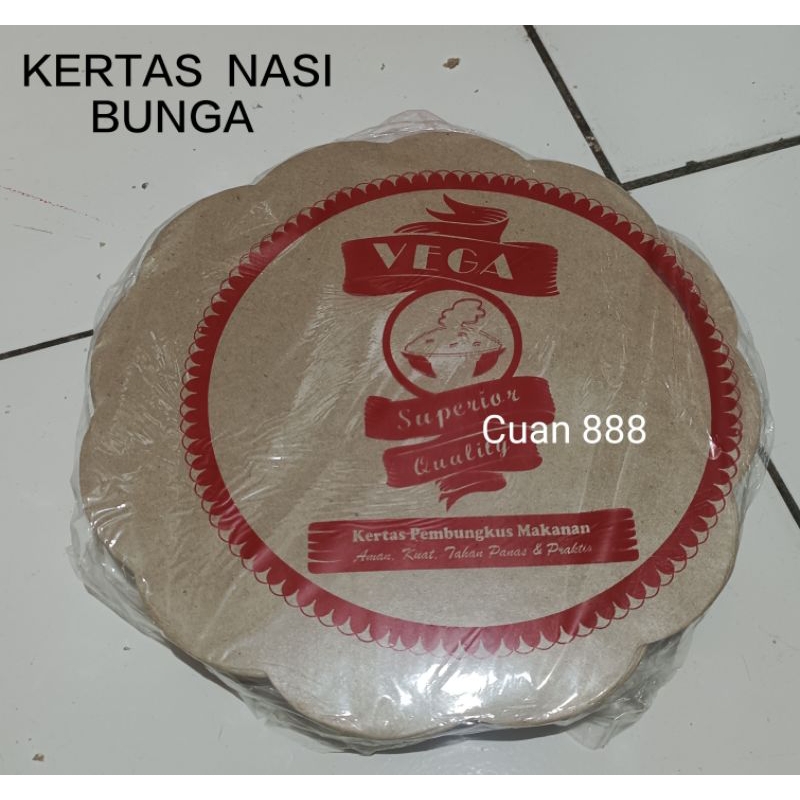 isi 250 Kertas Nasi Bunga /Kertas Nasi Alas Piring Rotan 25cm