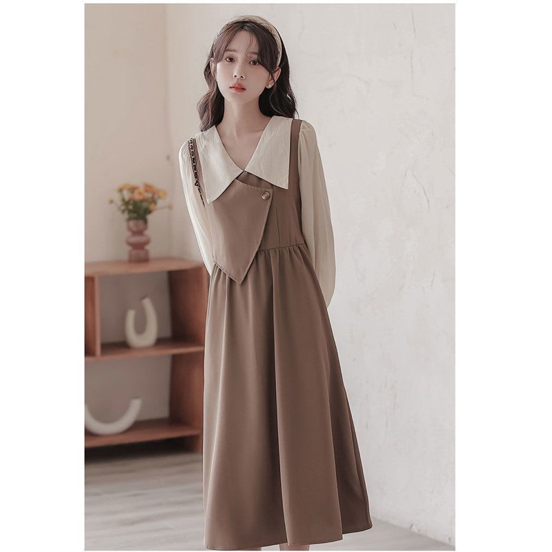 Dress Kerah Lebar Student Style M490