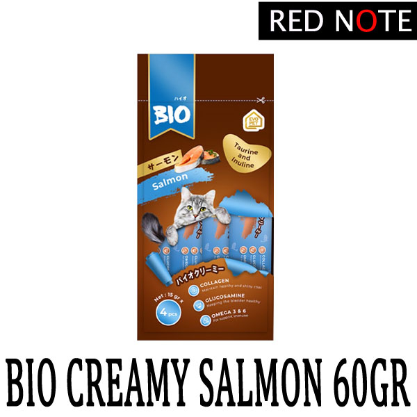 BIO CREAMY Salmon 60gr - Snack Liquid Kucing