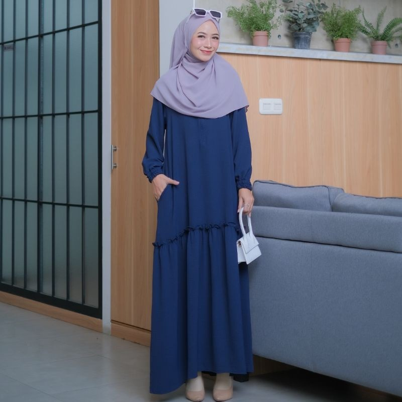 Layla Dress Gamis Terbaru Casual Daily Baju Muslim Wanita Bahan Rayon Tebal