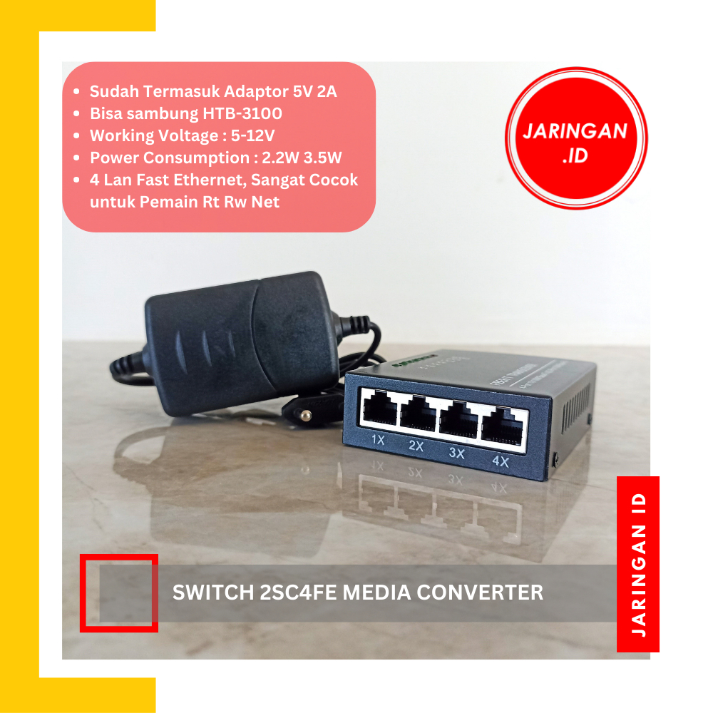 Media Converter 2SC 4FE Fiber Transceiver Switch