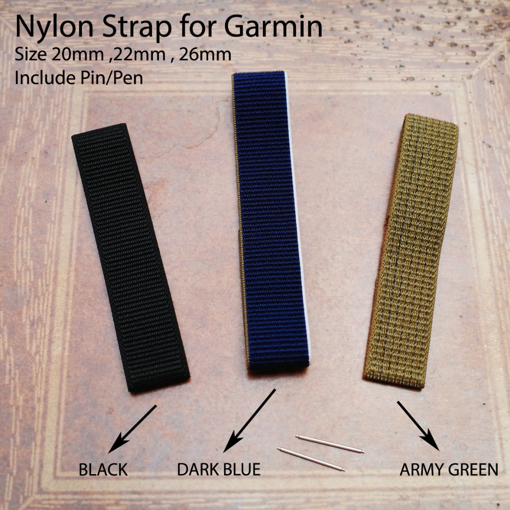 Strap Nylon Kanvas Kain Garmin 20mm 22mm 26mm camo Fenix Forerunner Vivo tali jam tangan kain sporty