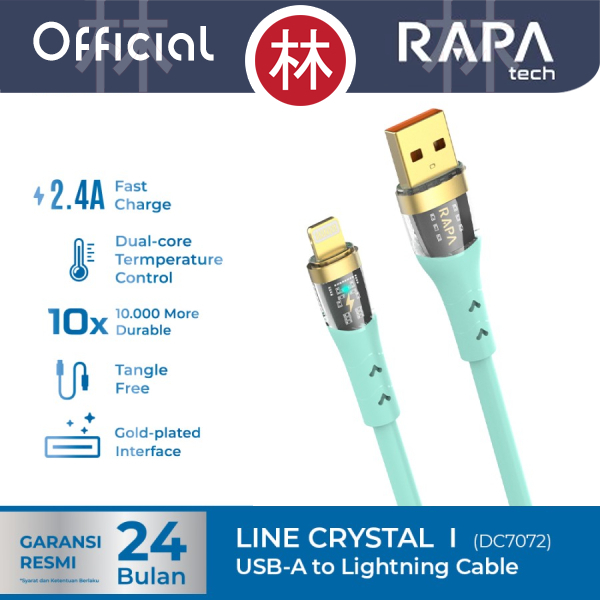 RAPAtech DC7072 - LINE CRYSTAL I - USB-A to Lightning Data Cable 2.4A