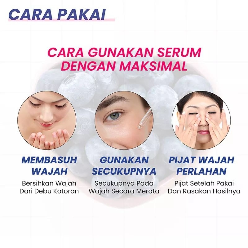 Bioaqua Serum Blueberry Extract BPOM Mencerahkan Melembabkan Menutrisi Mengecilkan Pori-Pori Menghilangkan Kerutan &amp; Flek Hitam / Bioaqua Blueberry Extract Serum Wajah Glowing / Blueberry Serum Wajah Bioaqua / Serum Pelembab Wajah / Serum Pencerah Wajah