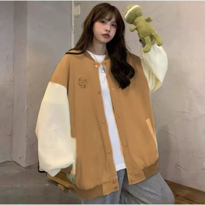 ZUMMA JAKET VARSITY BASEBALL BORDIR LUCU WANITA OVERSIZE | VARSITY JAKET BASEBALL WANITA KOREAN STYLE | JAKET BASEBALL OVERSIZE