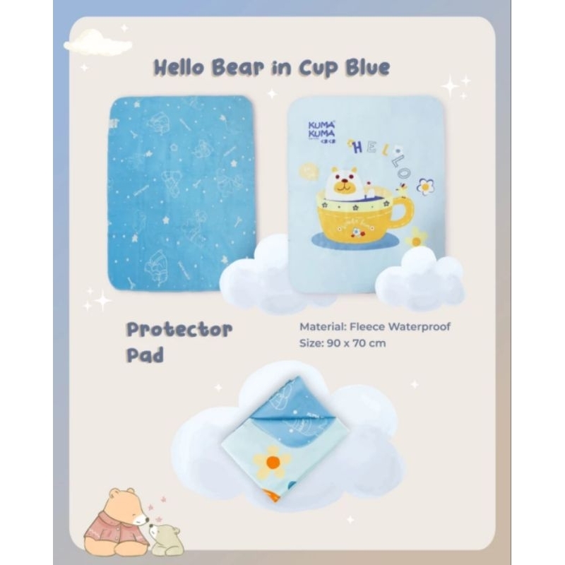 Kuma Kuma Smoothy Protector Pad 90x70 cm (Motif &amp; Warna Random) - Perlak Waterproof