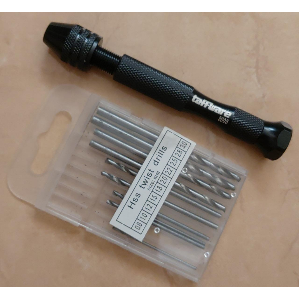 MATA BOR TANGAN MANUAL HSS TWIST DRILL + 10pcs MATA BOR 0,8mm - 3mm TWN