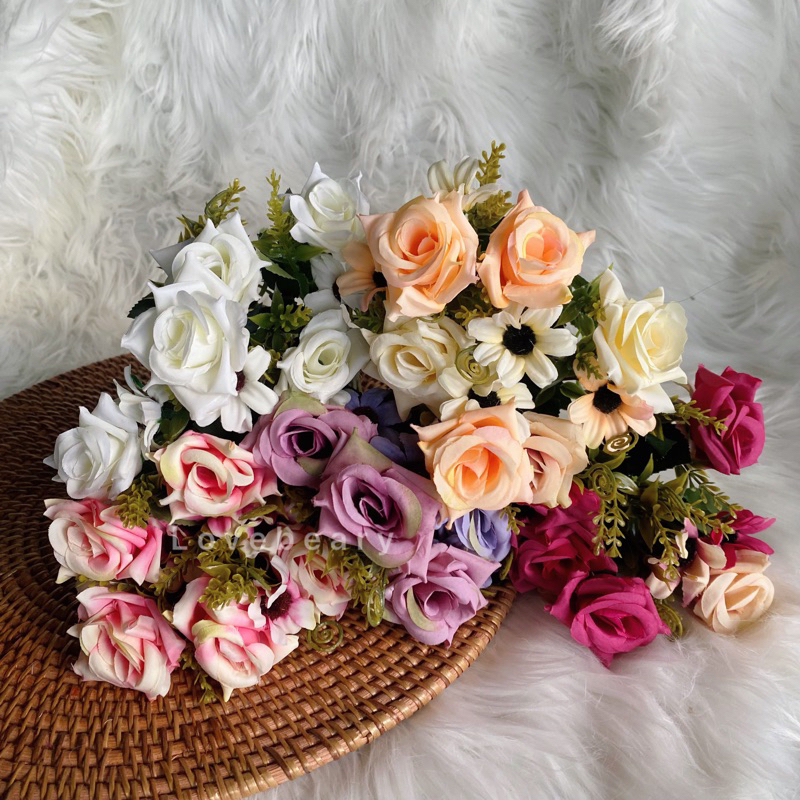 BUNGA MAWAR ASTER ARTIFICIAL